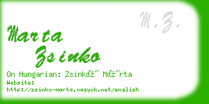 marta zsinko business card